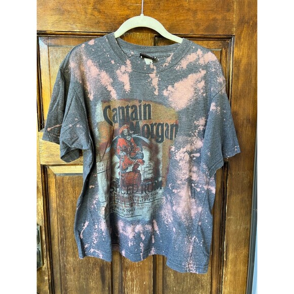Captain‎ Morgan Shirt Vintage 90’s Pirate Rum Bleach Tie Dye | Size S/M - Picture 1 of 9